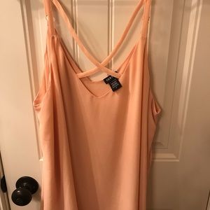 Torrid camisole top and black floral skirt